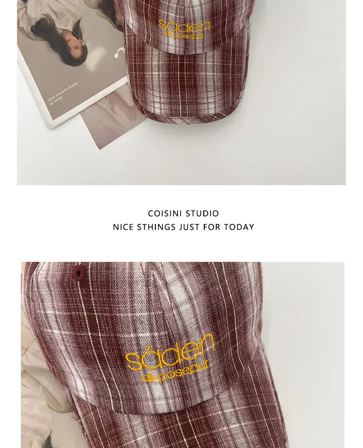 2025 Retro Plaid Peaked Cap for Women Spring Summer — feature 19