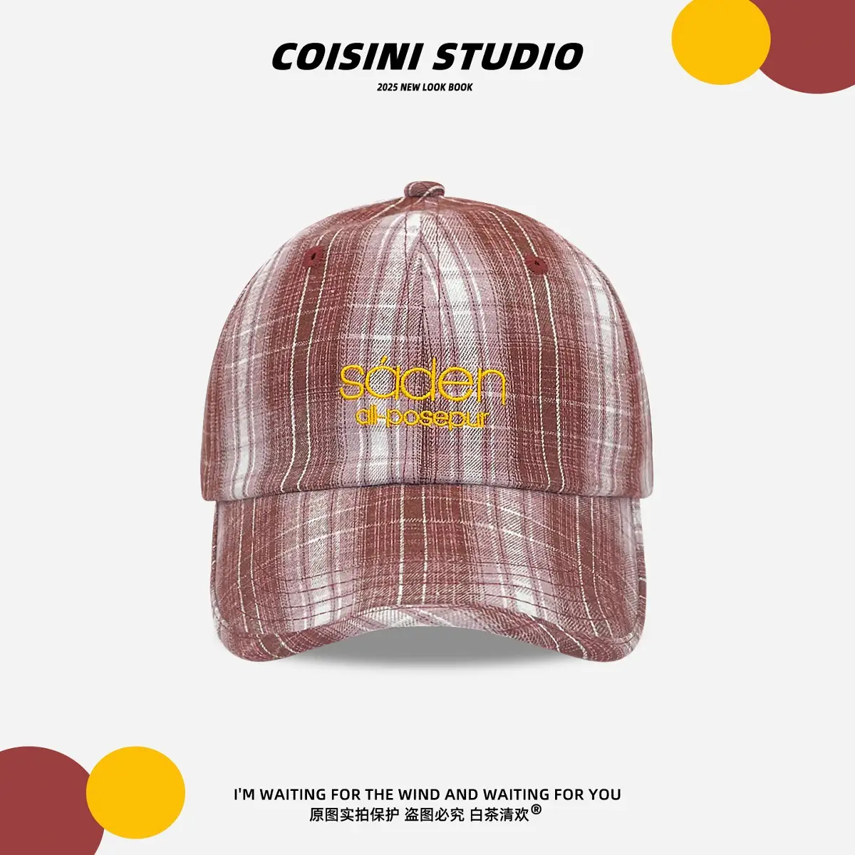 2025 Retro Plaid Peaked Cap for Women Spring Summer - Image 2