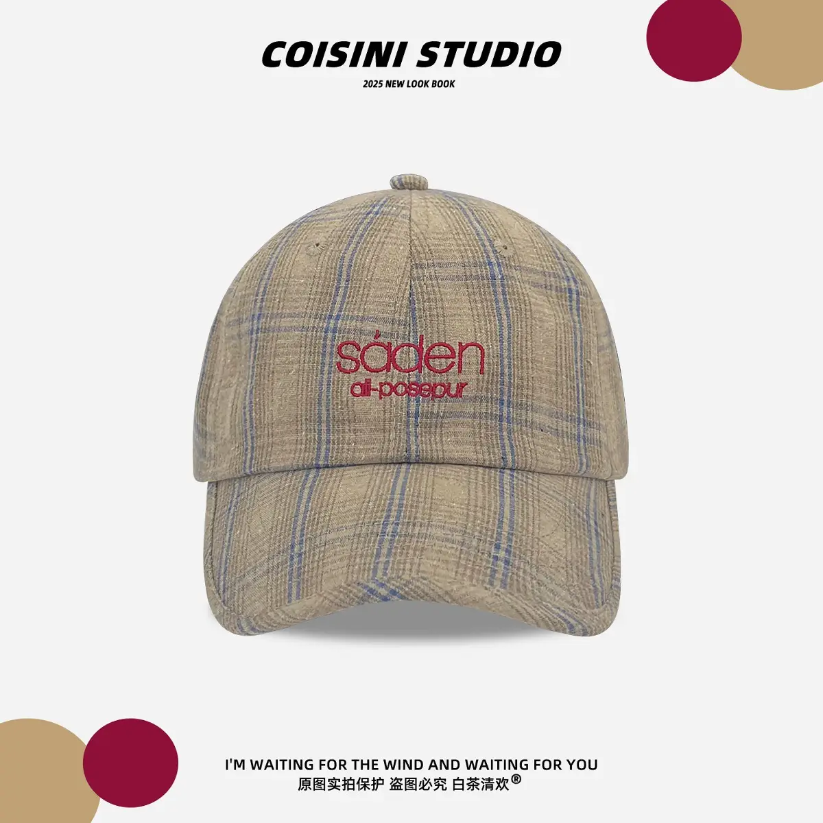 2025 Retro Plaid Peaked Cap for Women Spring Summer - Image 4