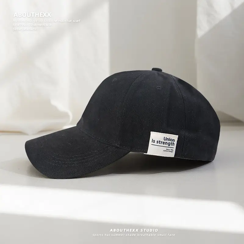 Men's Navy Blue Oversized Baseball Cap with Face-Slimming Design