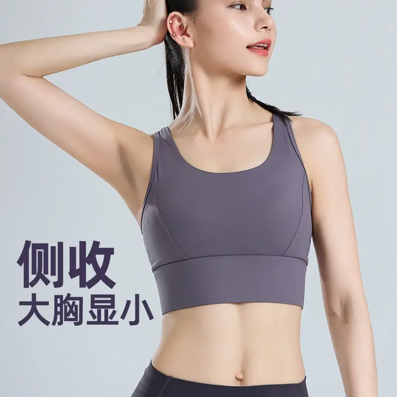 Women's Sports Bra, Large Size, Shockproof for Running, Minimizes Large Bust, Breathable Mesh, Beautiful Back, Pilates Yoga Fitness Bra