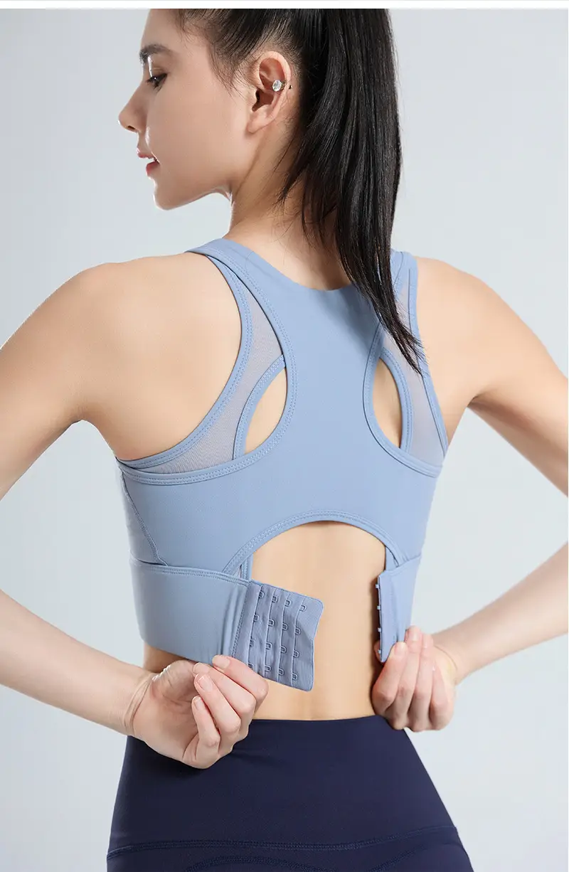 Women's Sports Bra, Large Size, Shockproof for Running, Minimizes Large Bust, Breathable Mesh, Beautiful Back, Pilates Yoga Fitness Bra — feature 16