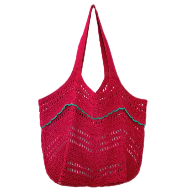 White Knitted Shoulder Bag for Women Beach Resort Style