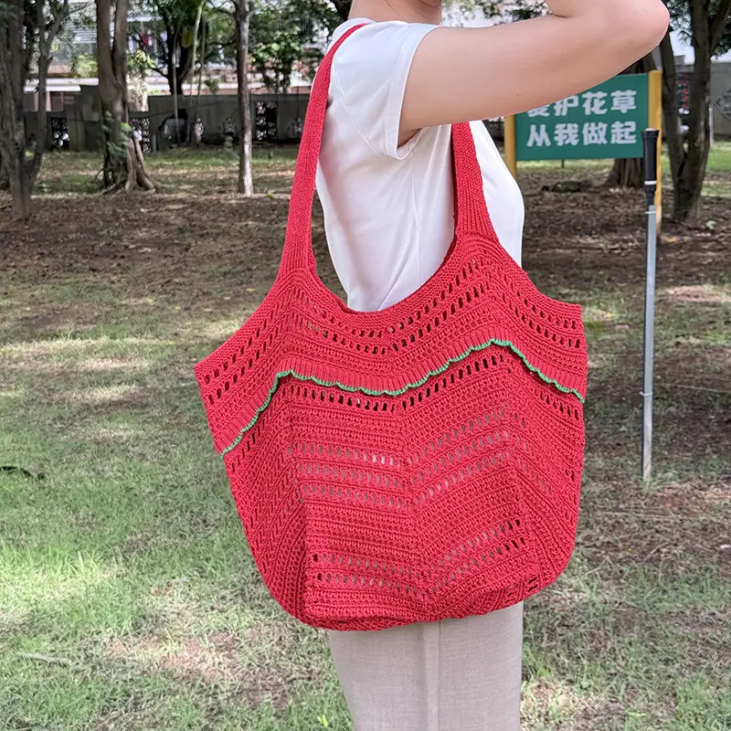 White Knitted Shoulder Bag for Women Beach Resort Style — feature 27