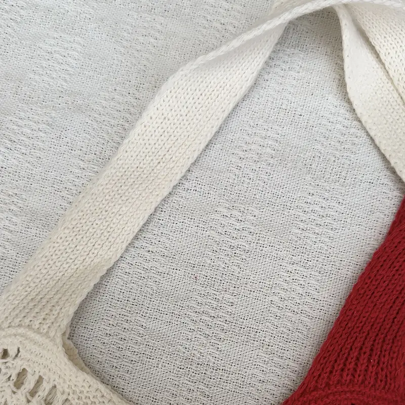 White Knitted Shoulder Bag for Women Beach Resort Style — feature 32