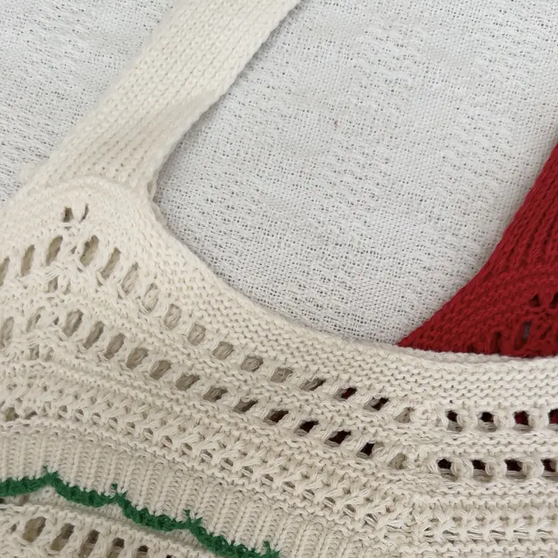 White Knitted Shoulder Bag for Women Beach Resort Style — feature 33