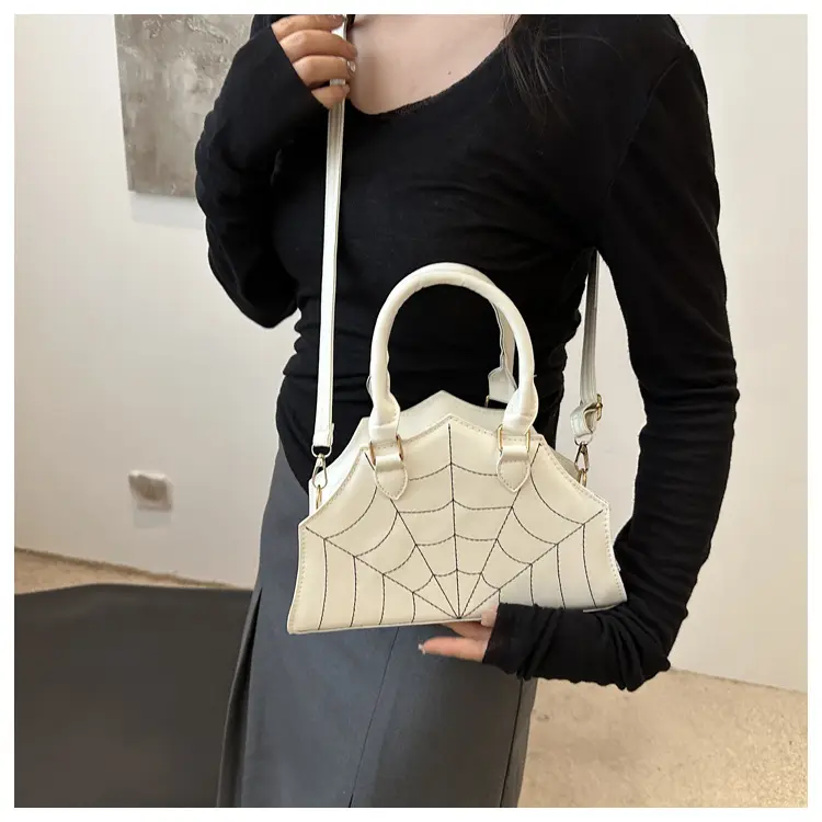 Black Spider Web Textured Handbag for Women — feature 16