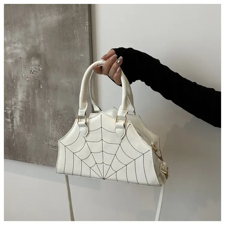 Black Spider Web Textured Handbag for Women — feature 18