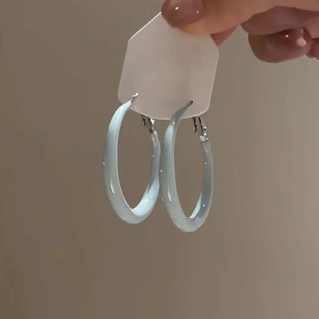 European and American Cross-Border Silver Needle Hoop Earrings, Metal Minimalist Style, Fashionable Versatile Simple Earrings with a Unique Design — feature 10