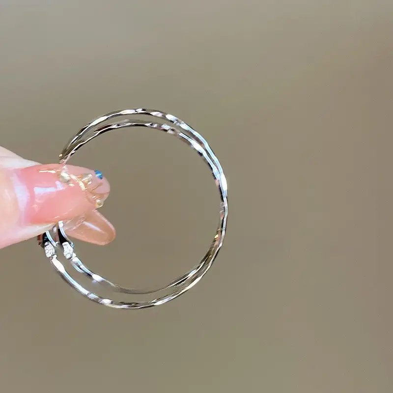 European and American Cross-Border Silver Needle Hoop Earrings, Metal Minimalist Style, Fashionable Versatile Simple Earrings with a Unique Design — feature 14