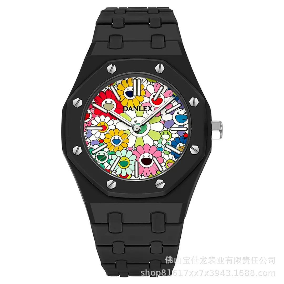Italian Designer Brand Black Warrior Dopamine Men's and Women's Watches, Simple and Stylish Student Watches, High-Value Waterproof Quartz Watches