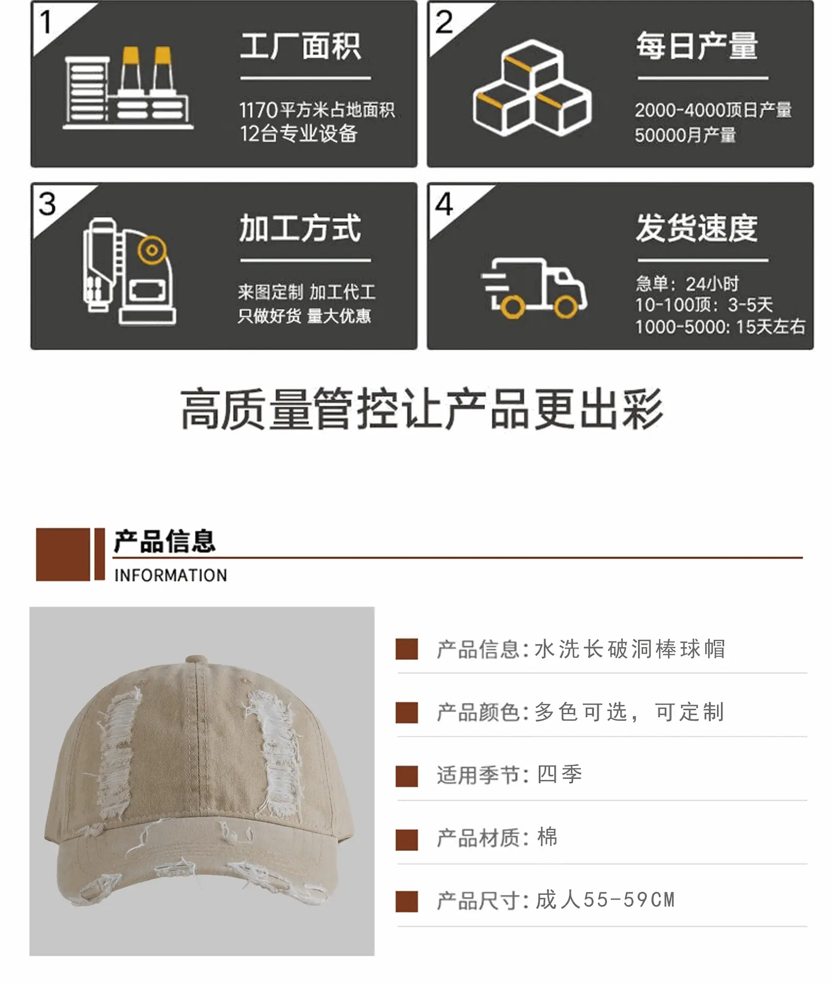 Vintage Distressed Baseball Cap for Men Women Korean Style — feature 24
