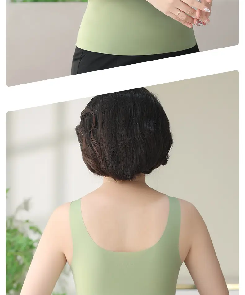 Seamless Bra-Free Ice Silk Vest for Middle-Aged and Elderly Mothers, Large Size Thin Vest with Built-In Chest Pads — feature 25