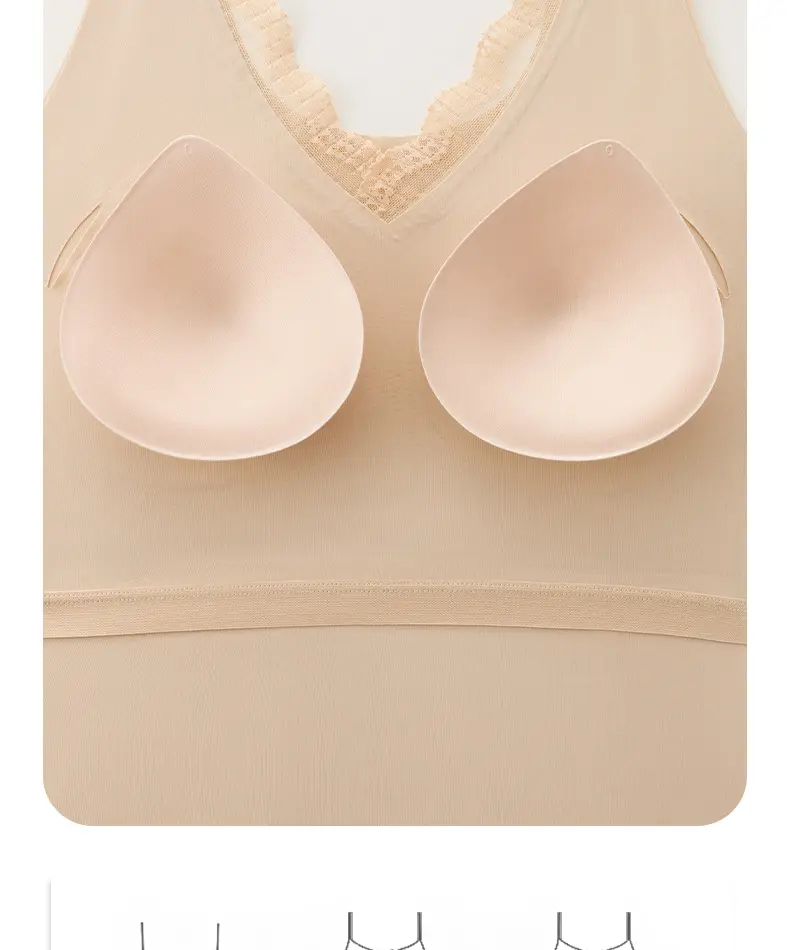Seamless Bra-Free Ice Silk Vest for Middle-Aged and Elderly Mothers, Large Size Thin Vest with Built-In Chest Pads — feature 6