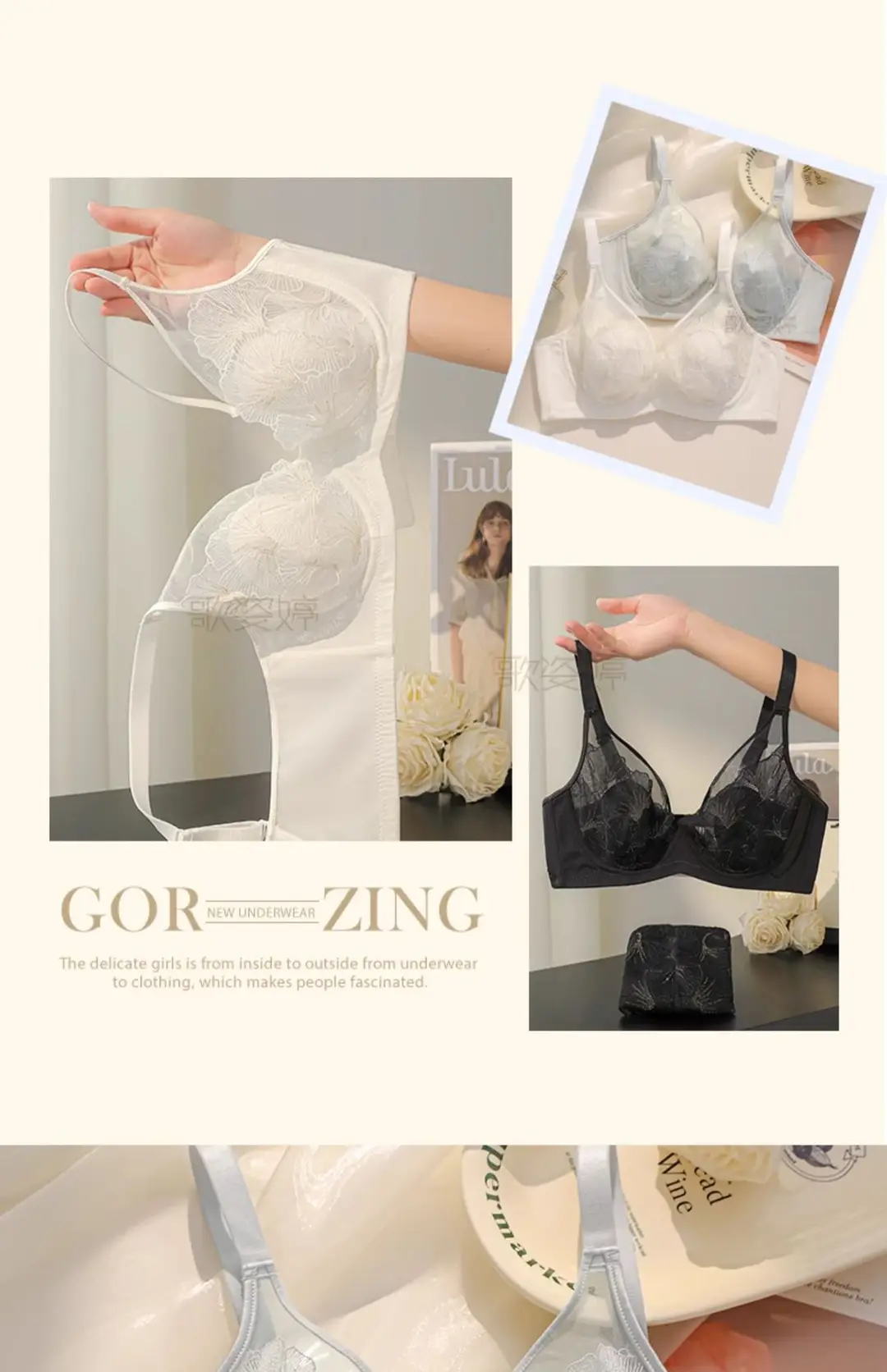 Soft Steel Ring Summer Bra for Large Busts, Minimizing Appearance, Women's Bra with Side Support, Anti-Sagging, Breathable, Rabbit Ear Cup, Ultra-Thin Style — feature 19
