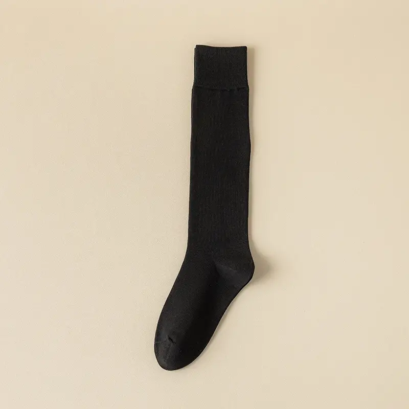 Men's Long Socks for Autumn and Winter, Solid Color Cotton Socks, High Tube Socks, Winter Calf Socks, Extra Long Tube Men's Socks