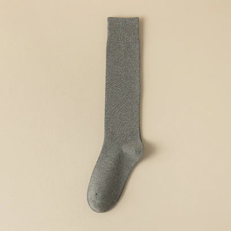 Men's Long Socks for Autumn and Winter, Solid Color Cotton Socks, High Tube Socks, Winter Calf Socks, Extra Long Tube Men's Socks