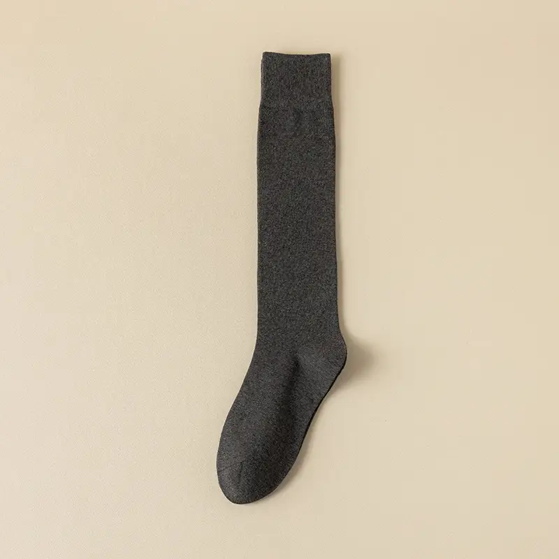 Men's Long Socks for Autumn and Winter, Solid Color Cotton Socks, High Tube Socks, Winter Calf Socks, Extra Long Tube Men's Socks