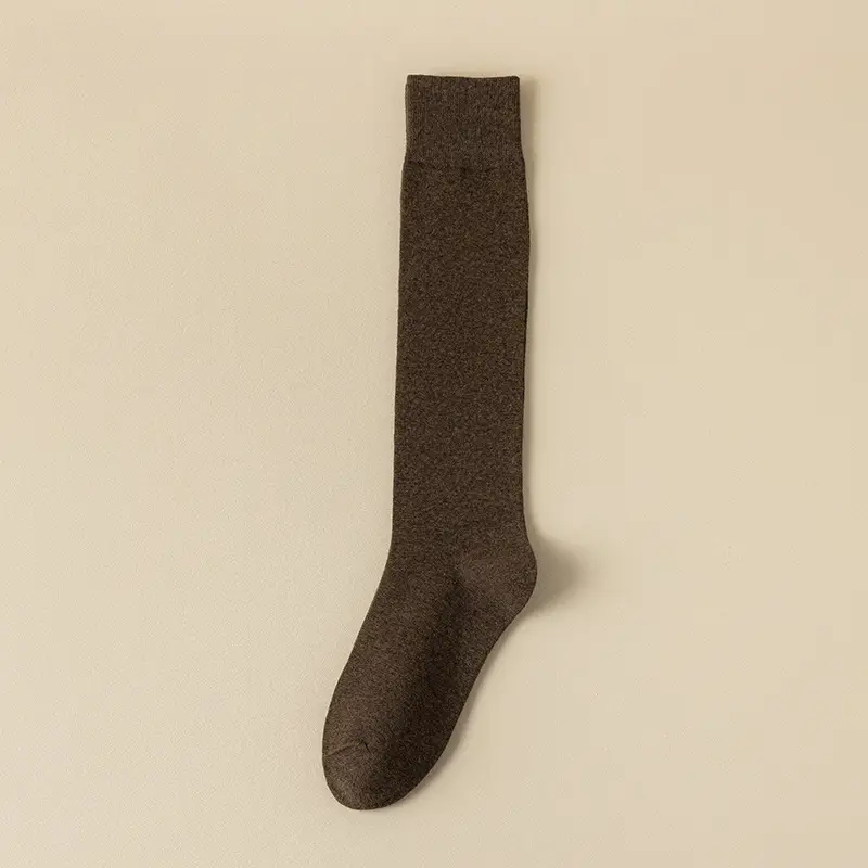 Men's Long Socks for Autumn and Winter, Solid Color Cotton Socks, High Tube Socks, Winter Calf Socks, Extra Long Tube Men's Socks
