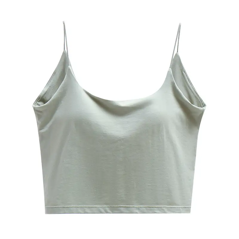 Chic Summer Thin Camisole with Built-In Bra Pads for Women, Suitable for Wearing as an Outer Layer or Base Layer