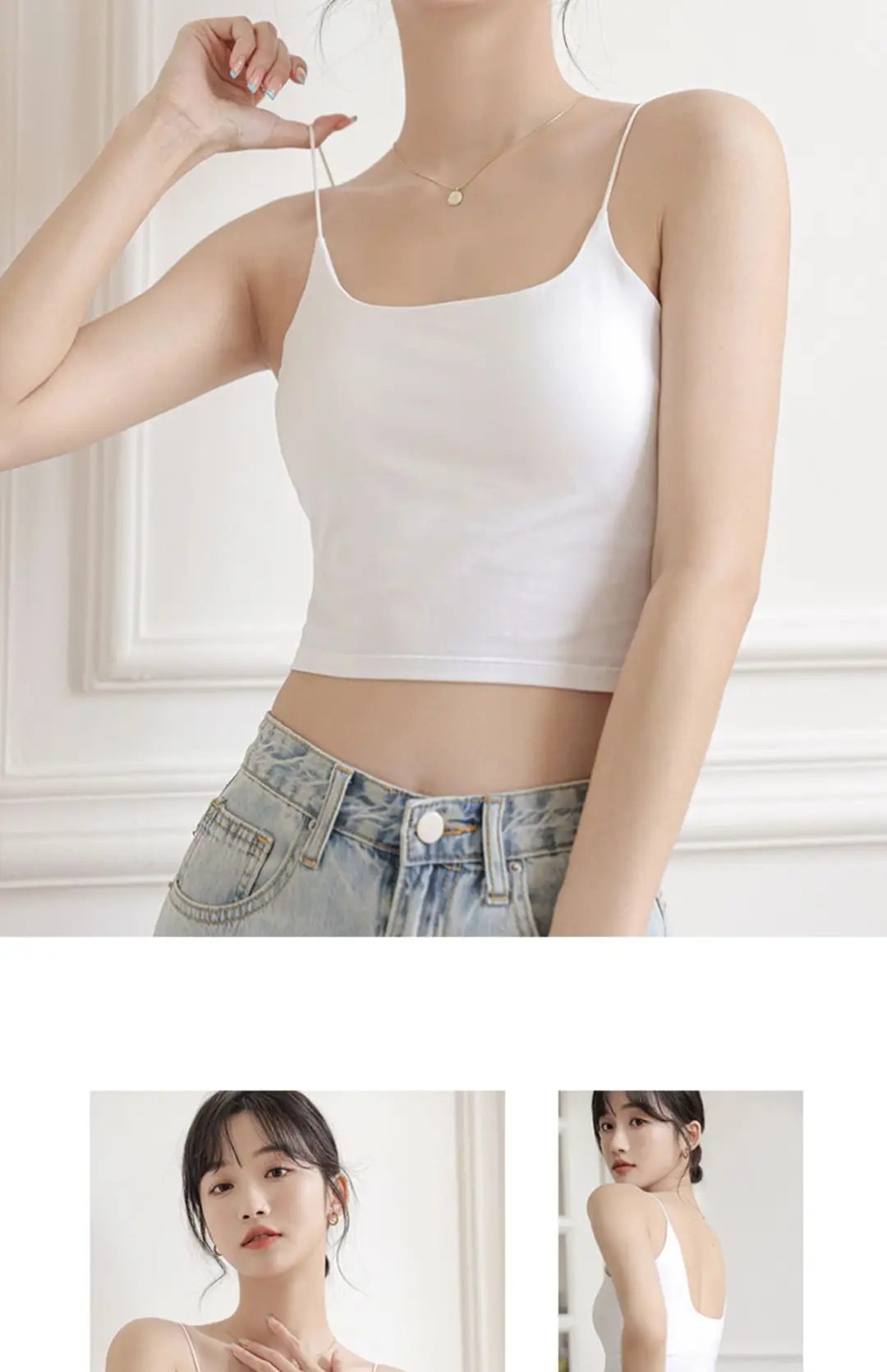 Chic Summer Thin Camisole with Built-In Bra Pads for Women, Suitable for Wearing as an Outer Layer or Base Layer — feature 16