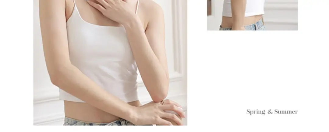 Chic Summer Thin Camisole with Built-In Bra Pads for Women, Suitable for Wearing as an Outer Layer or Base Layer — feature 17