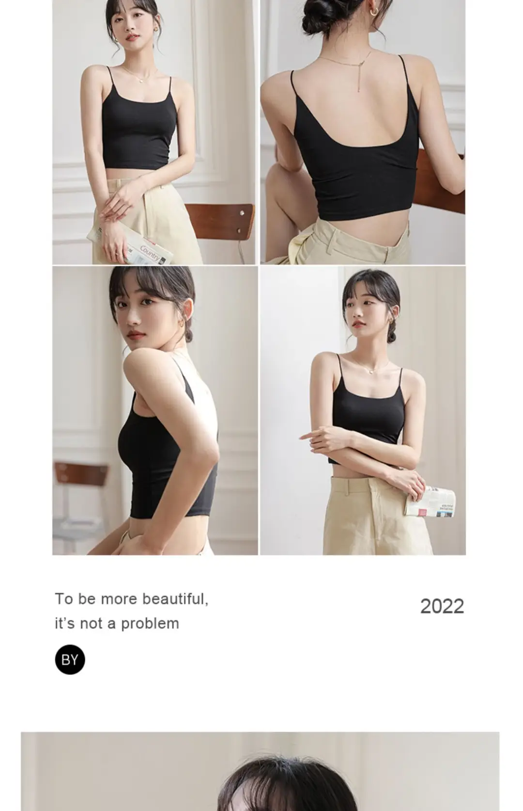 Chic Summer Thin Camisole with Built-In Bra Pads for Women, Suitable for Wearing as an Outer Layer or Base Layer — feature 30