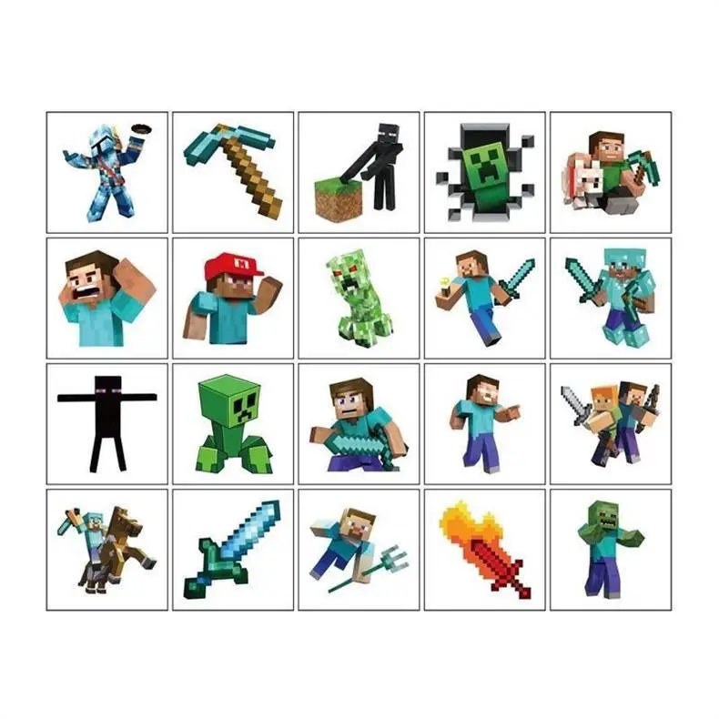 Minecraft Children's Tattoo Stickers for Boys, Waterproof, Long-Lasting, Cute Cartoon Water Transfer Stickers for Girls and Boys — feature 10