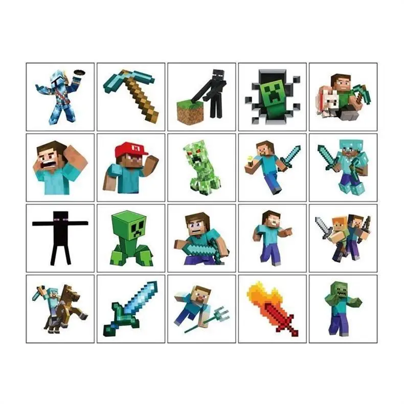 Minecraft Children's Tattoo Stickers for Boys, Waterproof, Long-Lasting, Cute Cartoon Water Transfer Stickers for Girls and Boys — feature 4