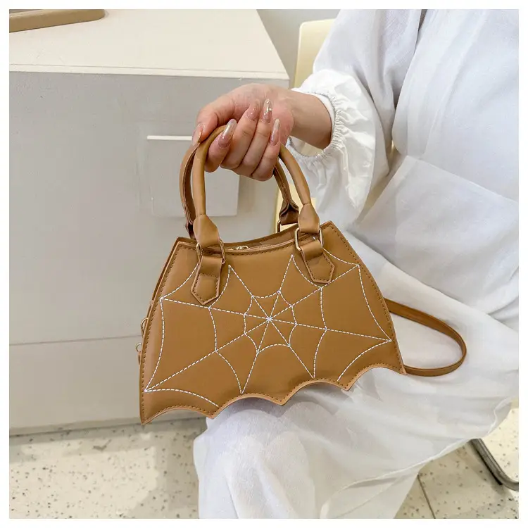 Women's Embroidered Leather Shoulder Bag Tan 2025 — feature 12