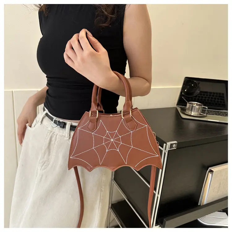 Women's Embroidered Leather Shoulder Bag Tan 2025 — feature 18