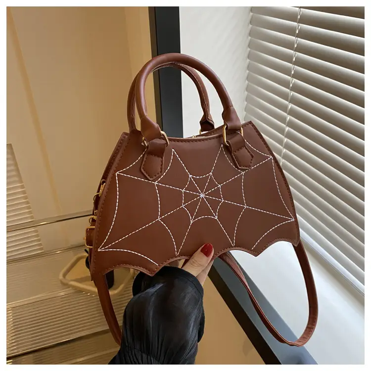 Women's Embroidered Leather Shoulder Bag Tan 2025 — feature 26