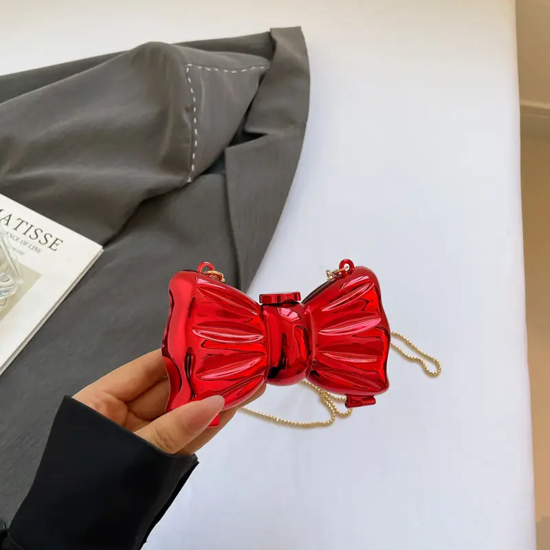 2025 Red Bow Metal Shoulder Bag for Women - Image 3