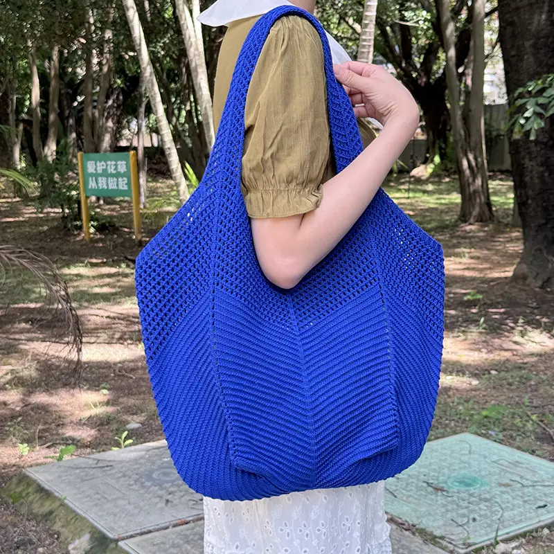 Purple Knitted Women's Shoulder Bag Large Capacity — feature 15