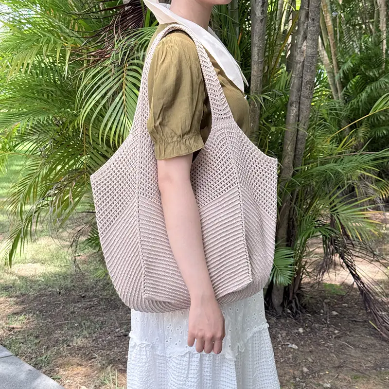 Purple Knitted Women's Shoulder Bag Large Capacity — feature 17