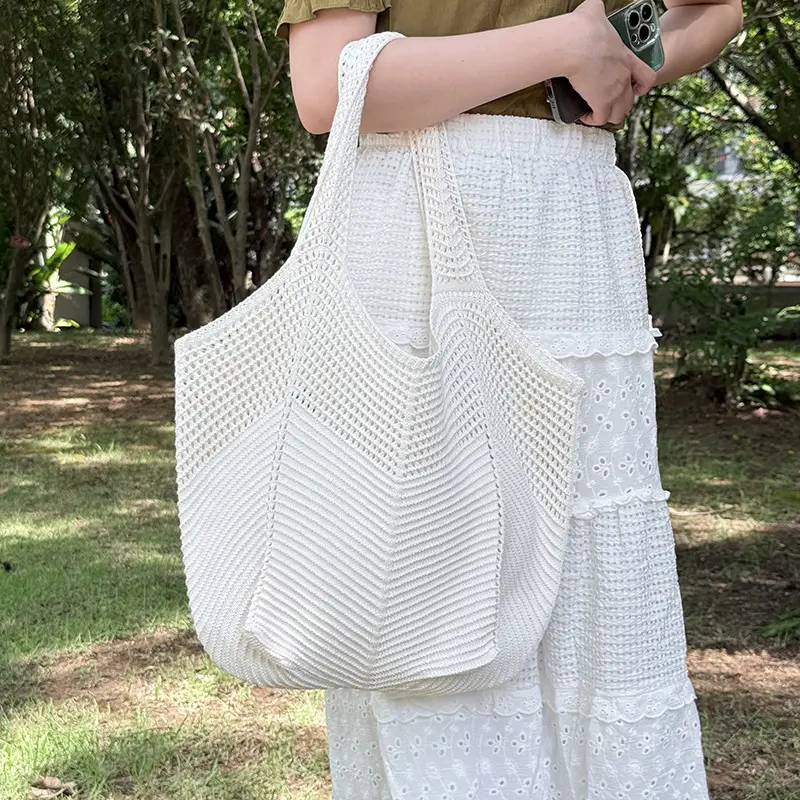Purple Knitted Women's Shoulder Bag Large Capacity — feature 19