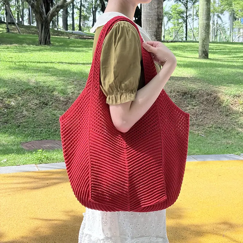 Purple Knitted Women's Shoulder Bag Large Capacity — feature 23