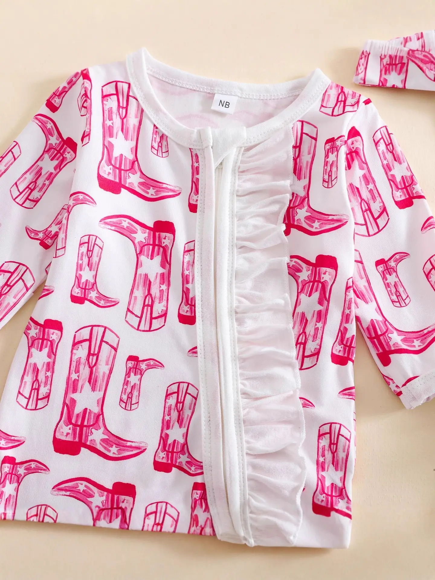 25 New Autum Baby Rompers Western Cowboy High Heels Long-Sleeves Pants Set - Image 4