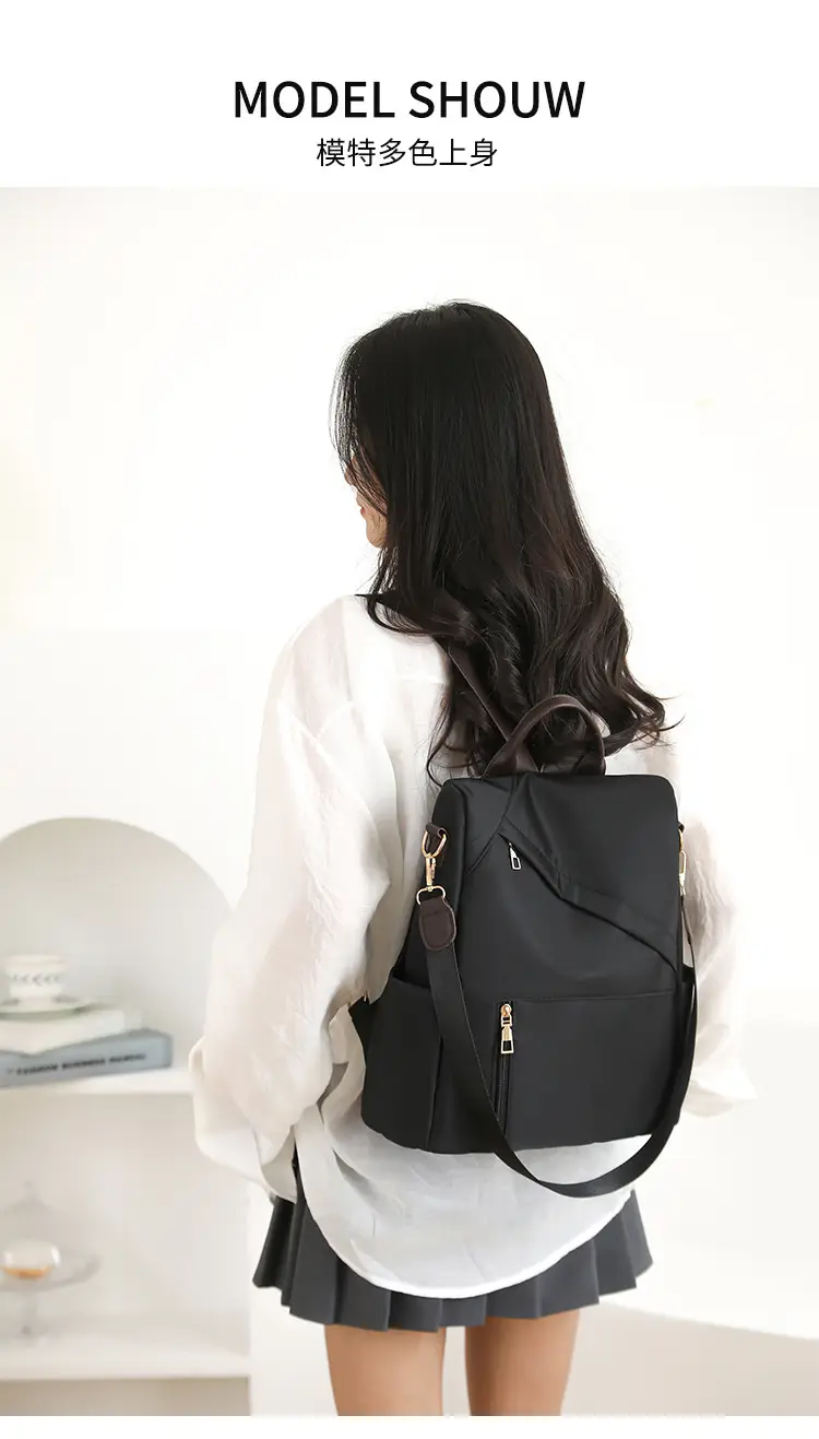 Brown Retro Women's Large Capacity Student Backpack — feature 29