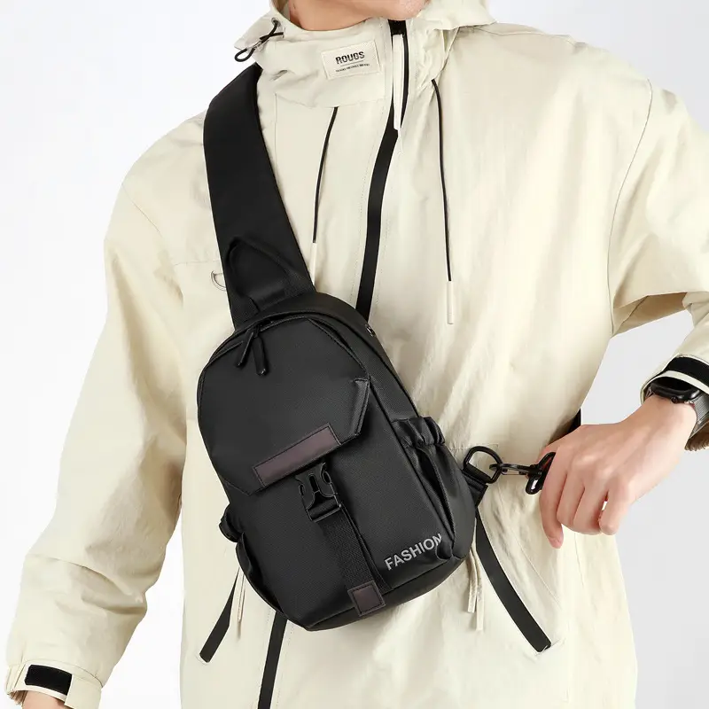 Men's Grey Fashionable Backpack with Crossbody Strap - Image 6