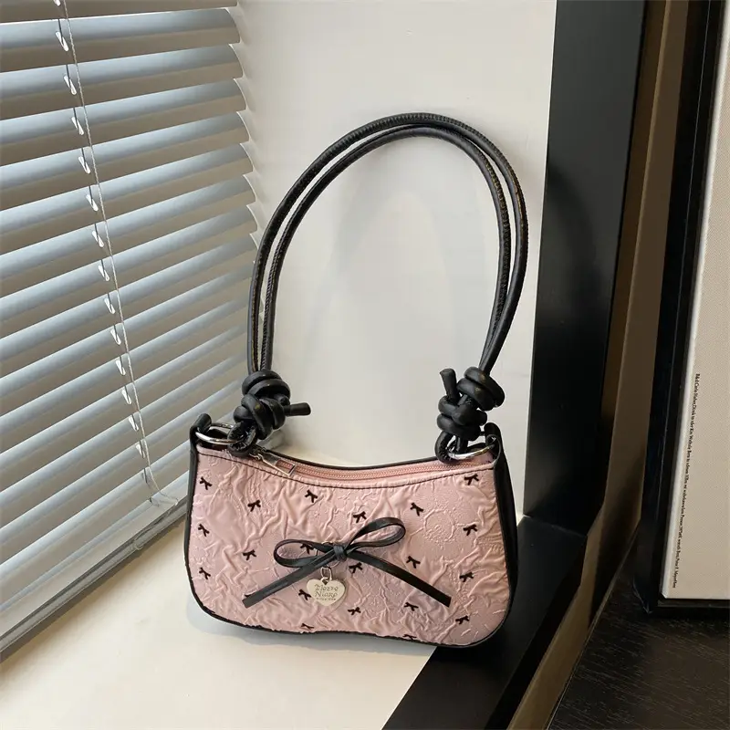 Pink Bow Shoulder Bag 2025 Summer New - Image 2