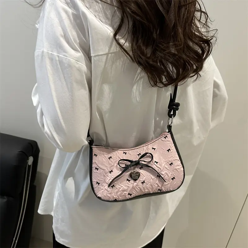 Pink Bow Shoulder Bag 2025 Summer New - Image 4