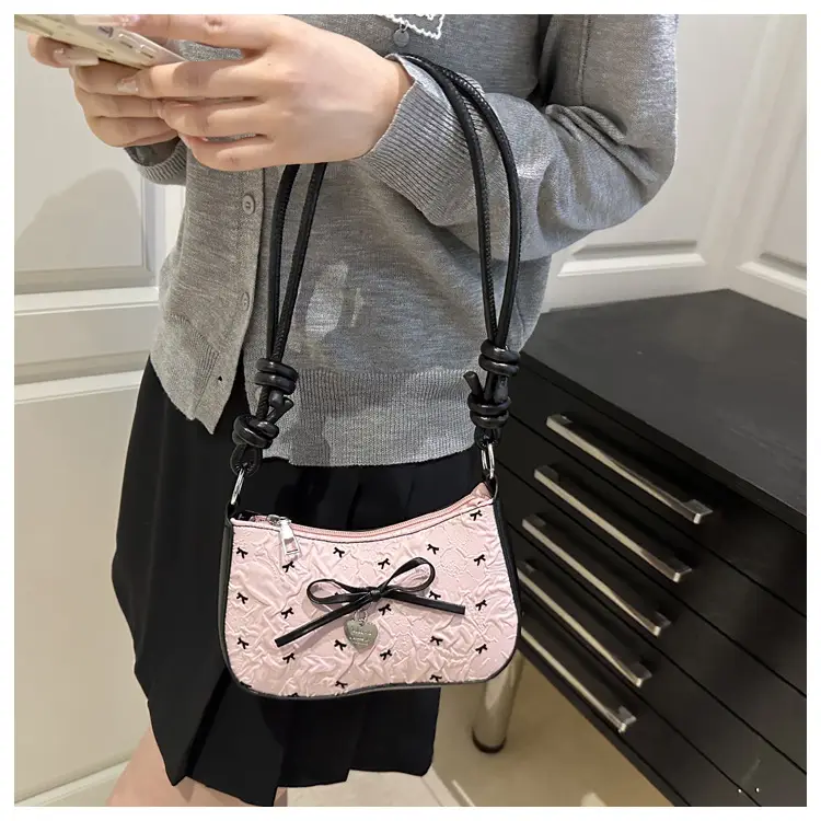 Pink Bow Shoulder Bag 2025 Summer New — feature 10