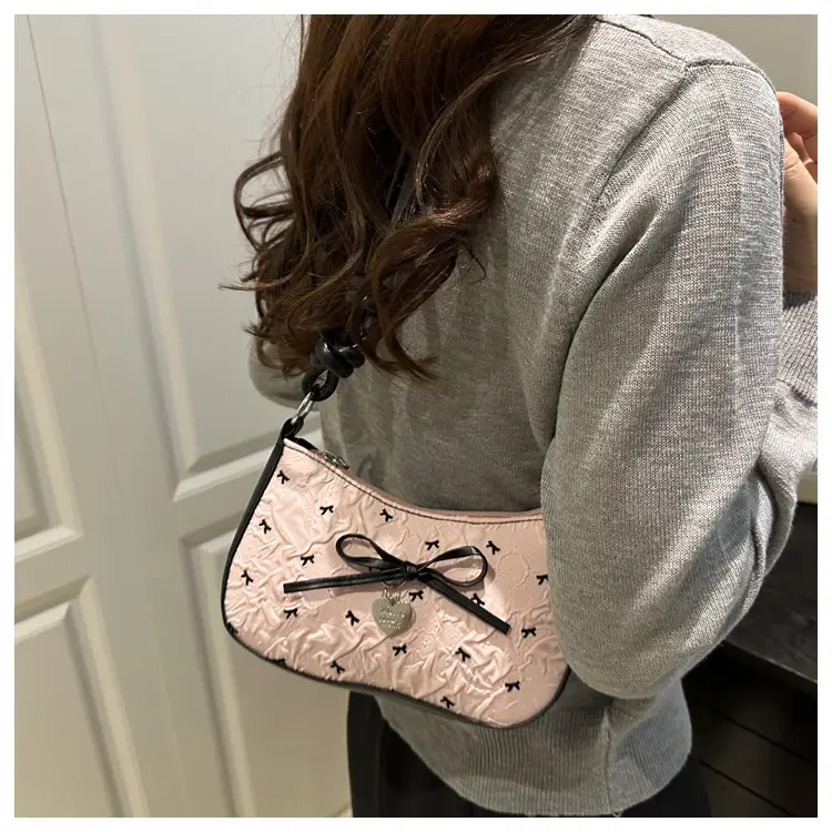 Pink Bow Shoulder Bag 2025 Summer New — feature 11