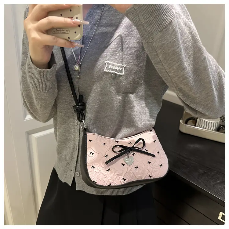 Pink Bow Shoulder Bag 2025 Summer New — feature 15