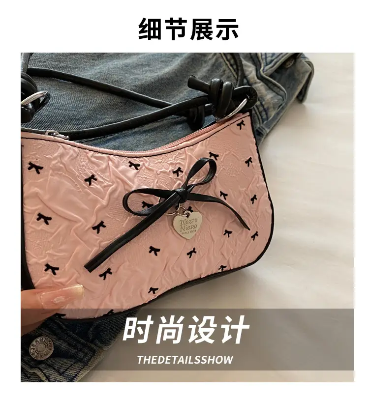 Pink Bow Shoulder Bag 2025 Summer New — feature 4
