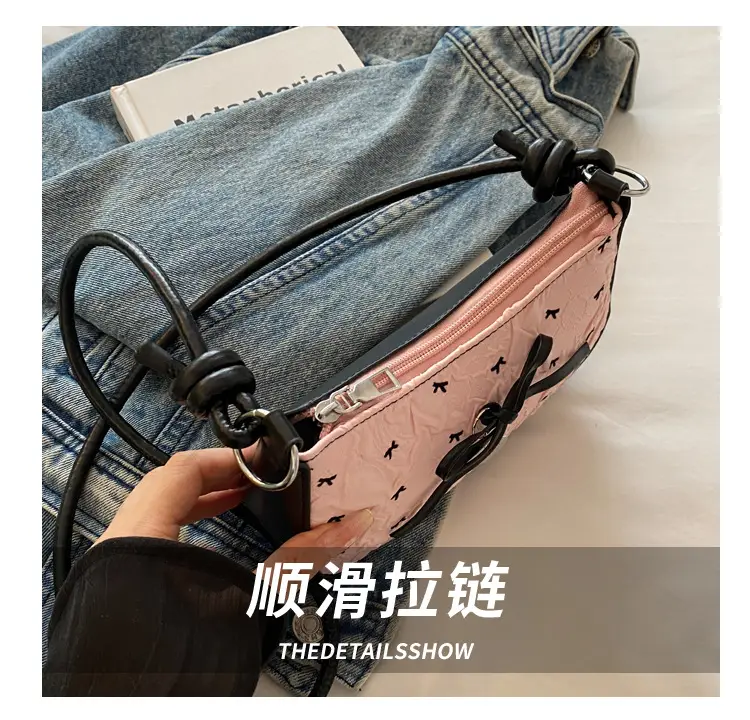 Pink Bow Shoulder Bag 2025 Summer New — feature 6