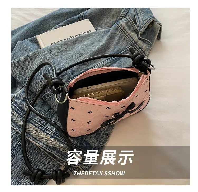 Pink Bow Shoulder Bag 2025 Summer New — feature 7