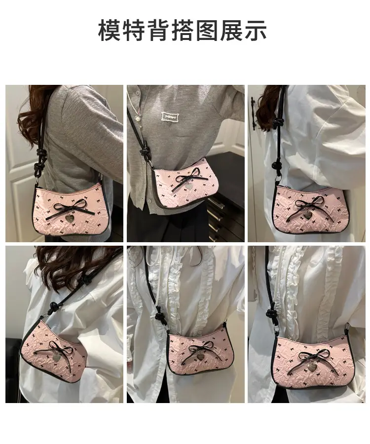Pink Bow Shoulder Bag 2025 Summer New — feature 8