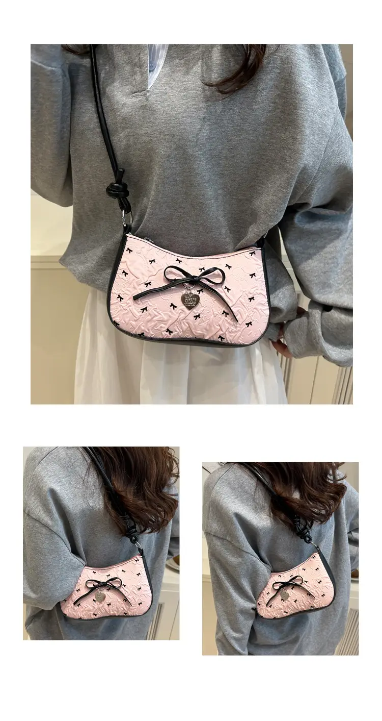 Pink Bow Shoulder Bag 2025 Summer New — feature 9